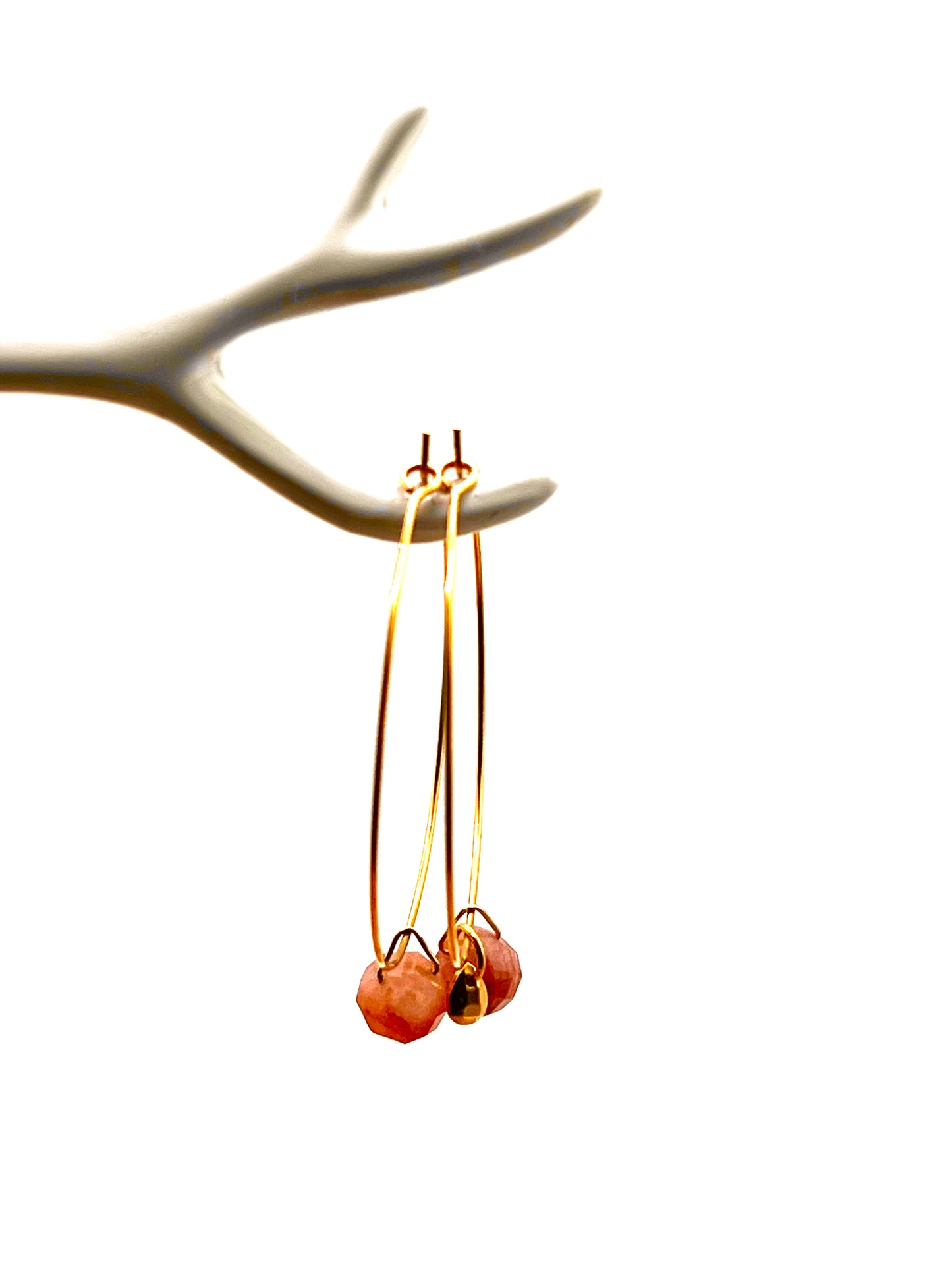 Grandes créoles red quartz