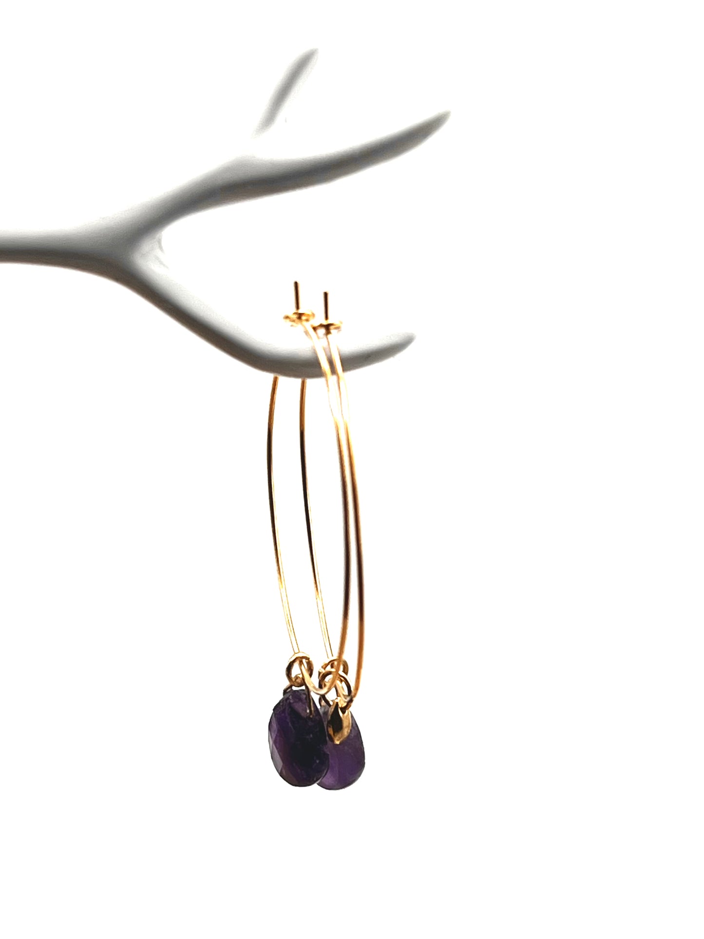 Grandes créoles améthyste