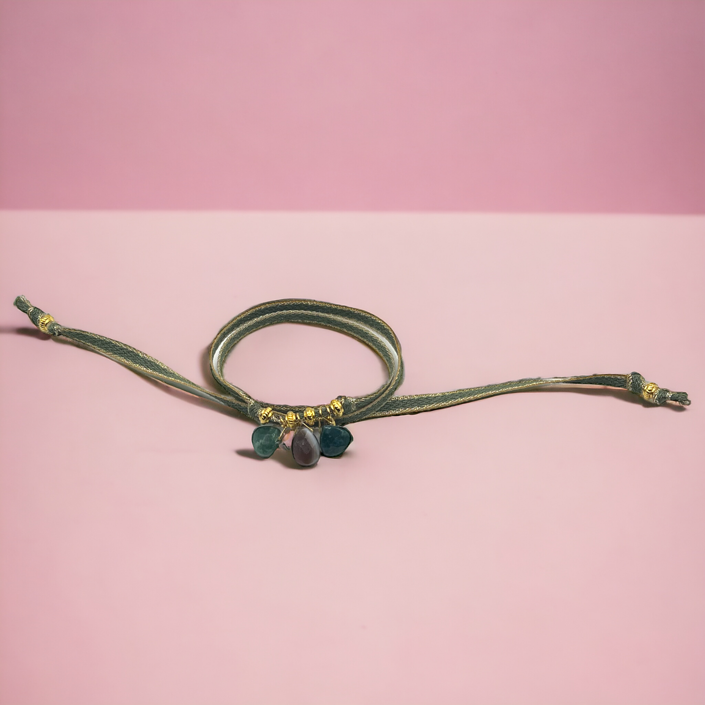 Bracelet trois tours kaki