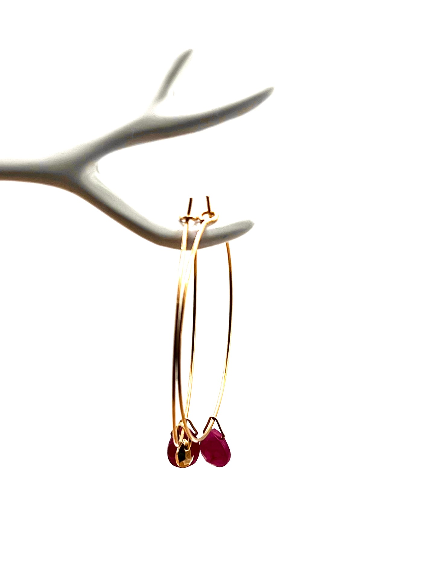 Grandes créoles rubis