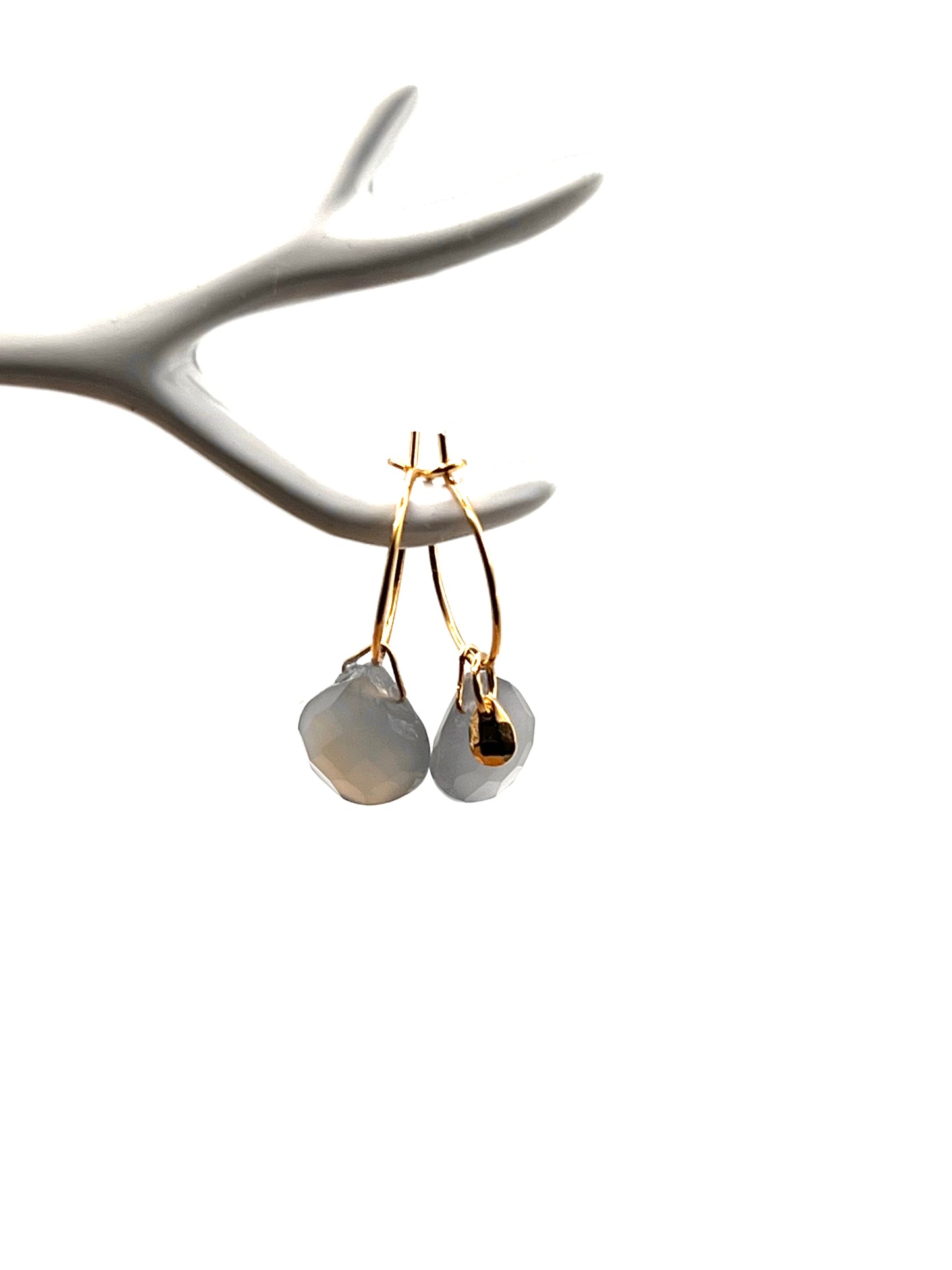 Petite créoles Calcédoines bleues