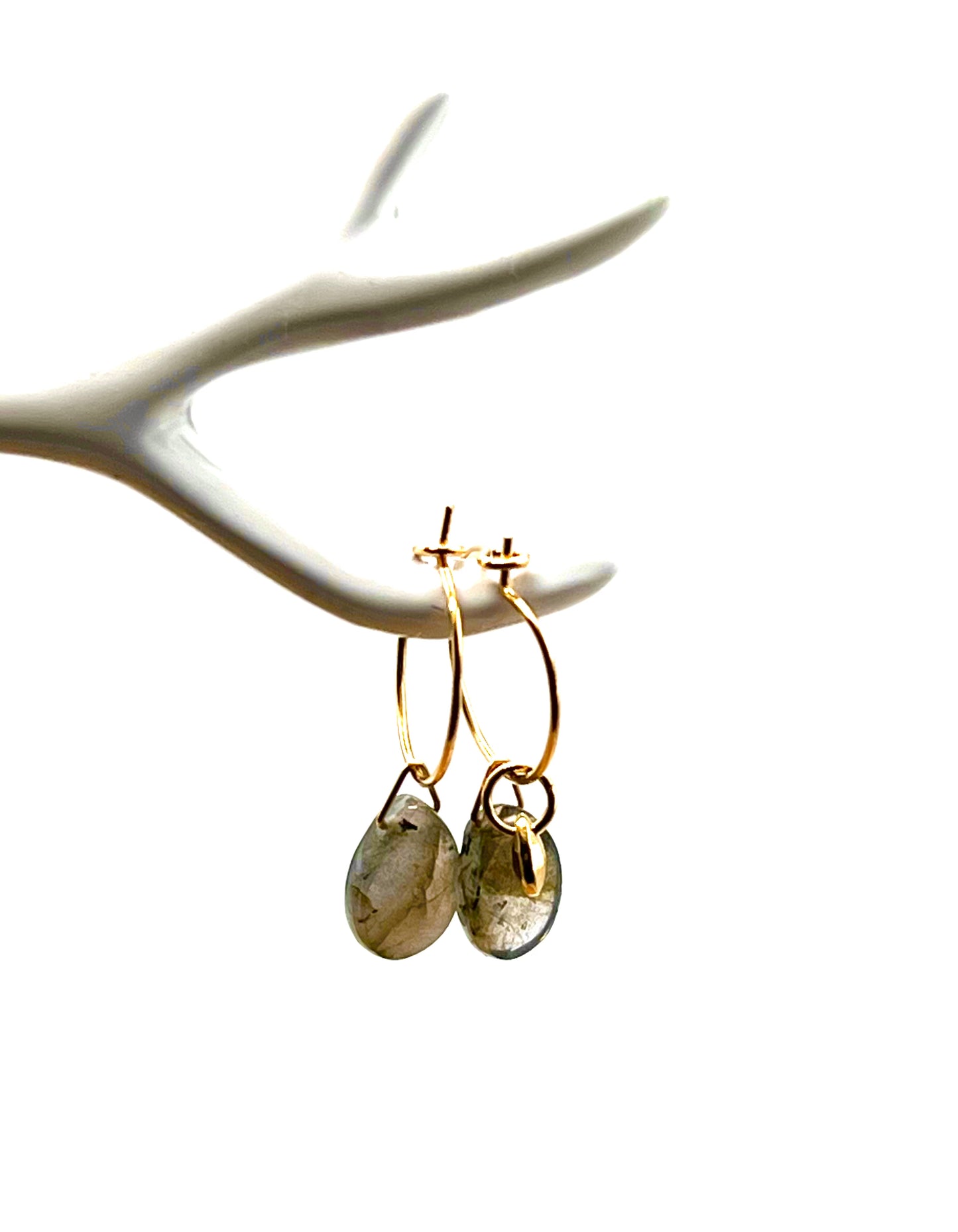 Petites créoles labradorite