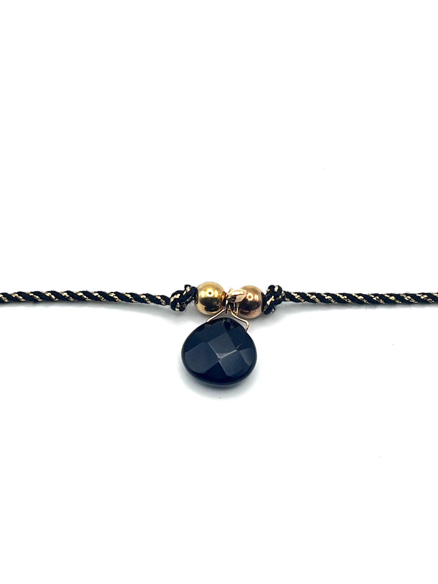 Bracelet onyx sur cordon noir